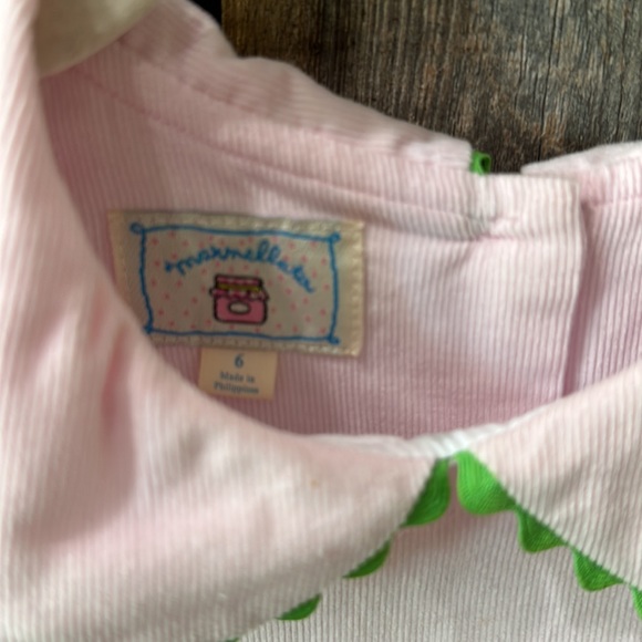 Marmellata Light Pink Long Sleeve Corduroy Dress with Smocked Frogs - Girls 6 - Picture 5 of 15